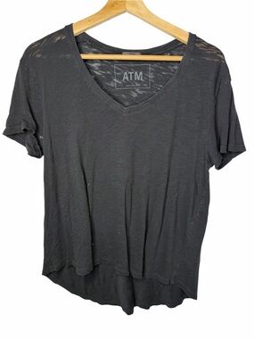 ATM Anthony Thomas Melillo Black Crewneck Tee